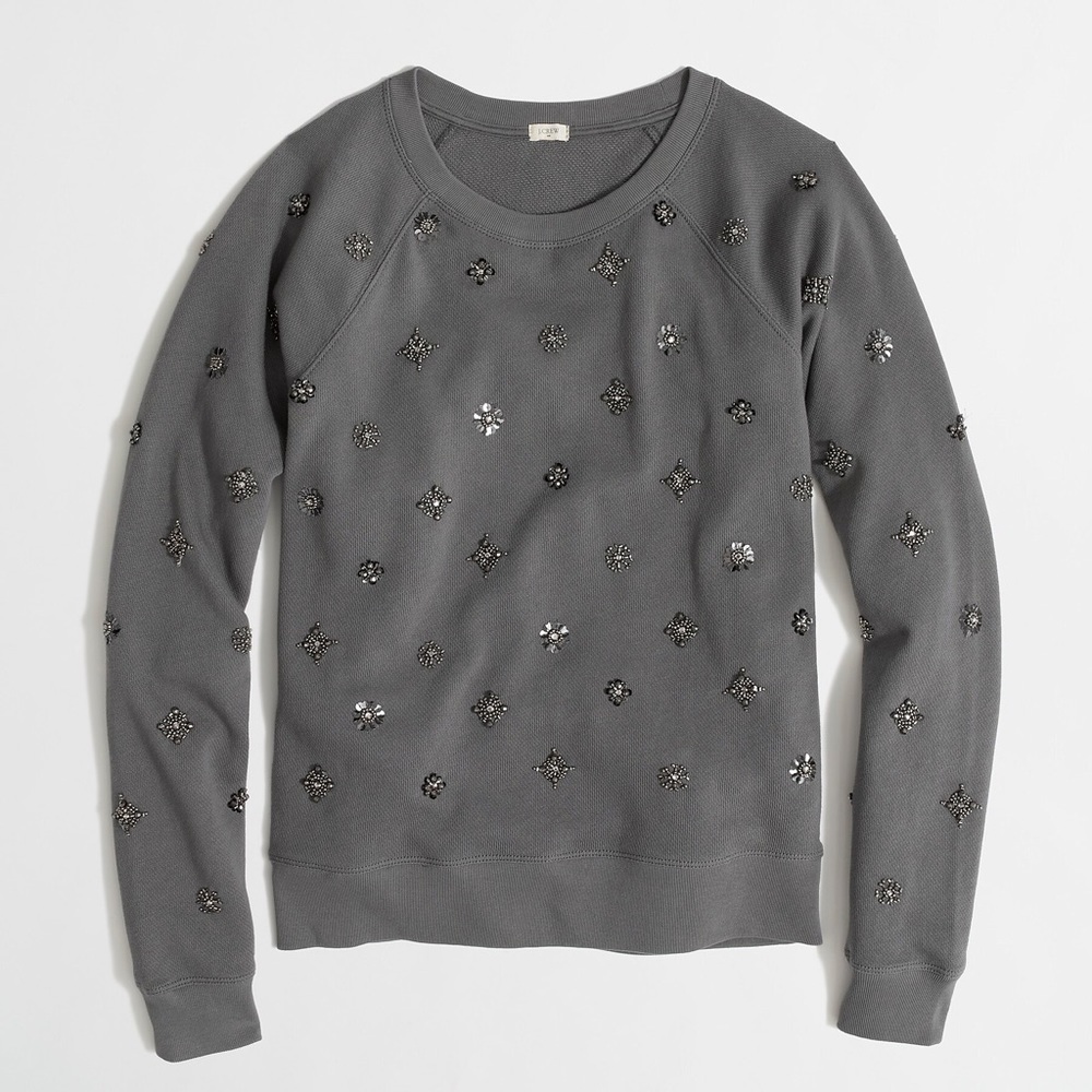 ❌SOLD❌ J.Crew Factory beaded sweatshirt size small